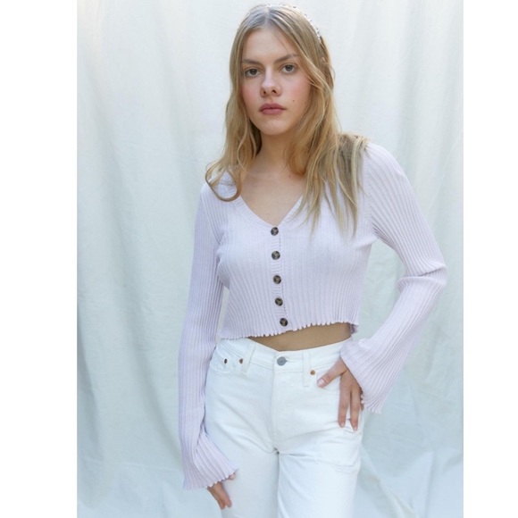 Urban Outfitters Sweaters - UO Ribbed Ruffle Cardigan